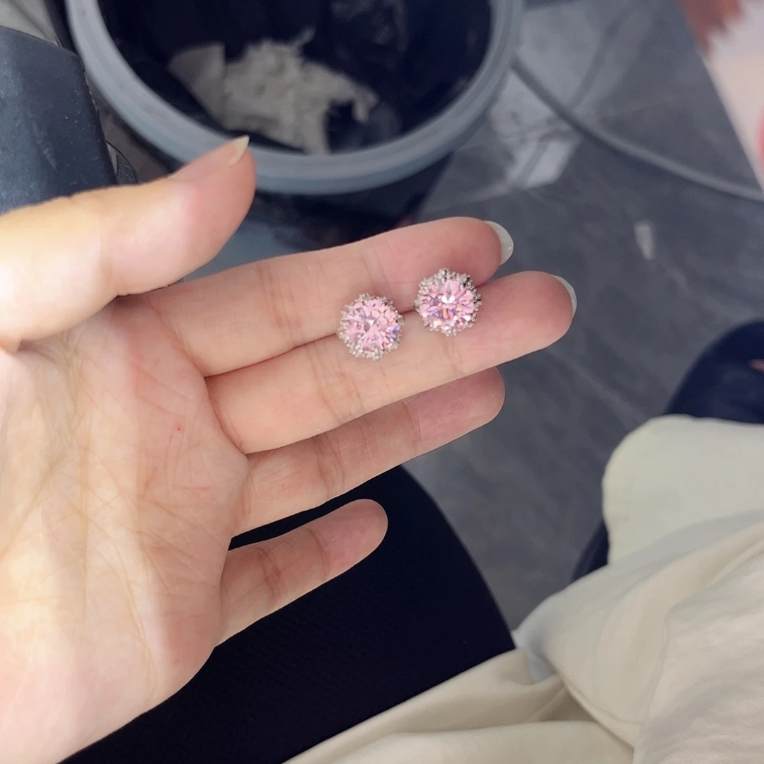 耳饰彩色蓝宝石银S925镶嵌d 78