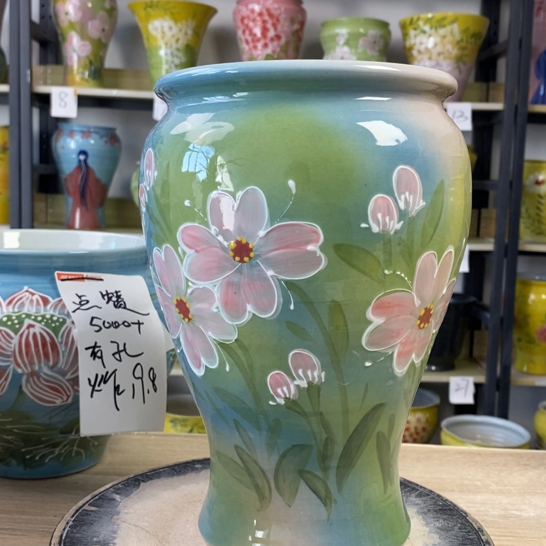 景德镇手工手绘陶瓷花盆