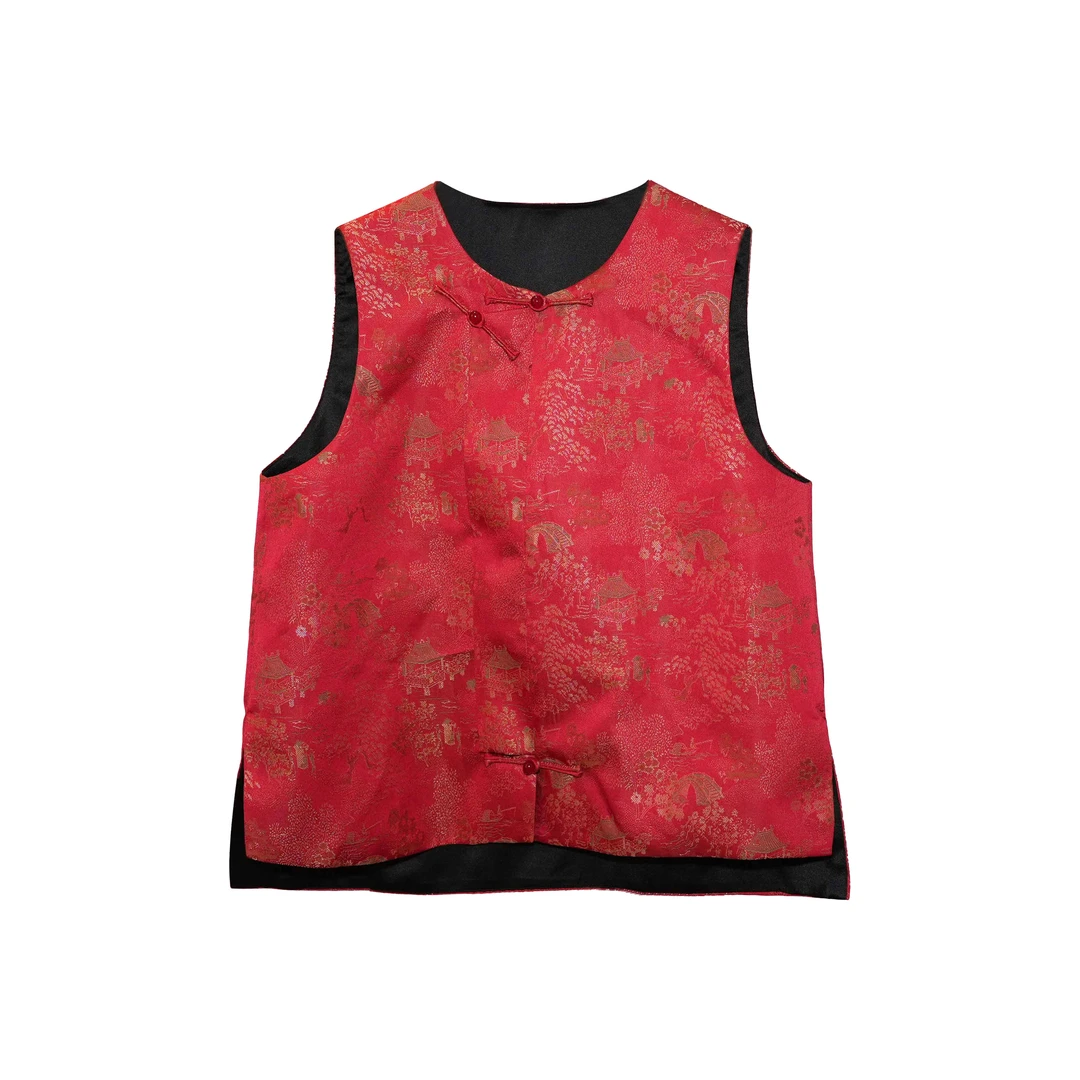 【恭贺新禧】QY10023 新中式复古设计师定制款红色马甲