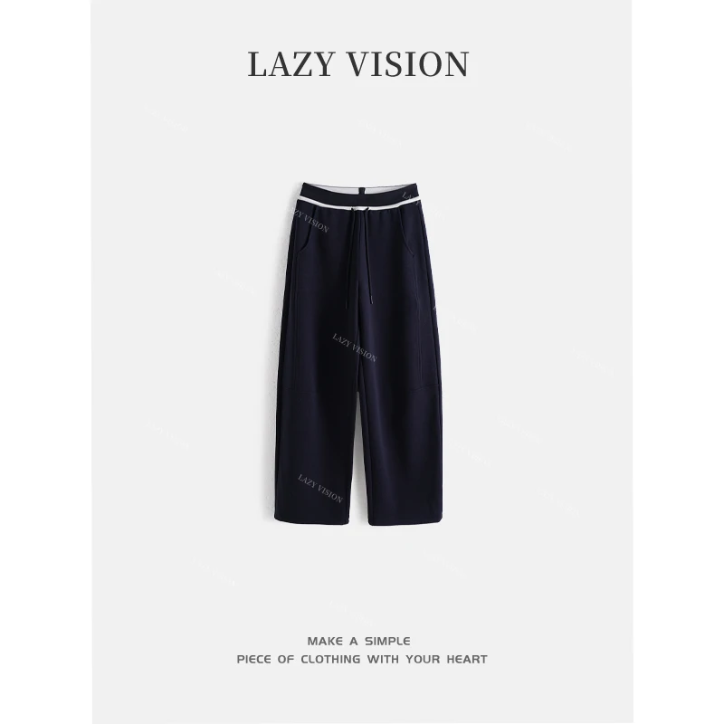 LAZYVISION经典中高腰立体弧形香蕉裤休闲裤ZMD-32047