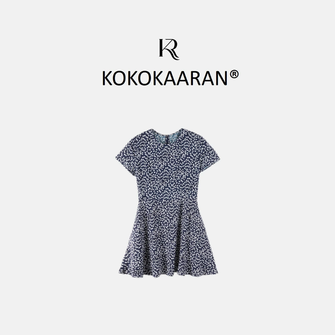 kokokaaran/可可咔伦「拉夫碎花」花卉图案法式短袖连衣裙SH250486