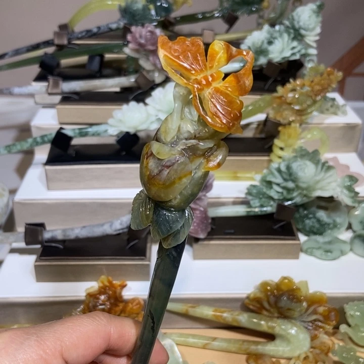 蛇纹石玉发饰未镶嵌