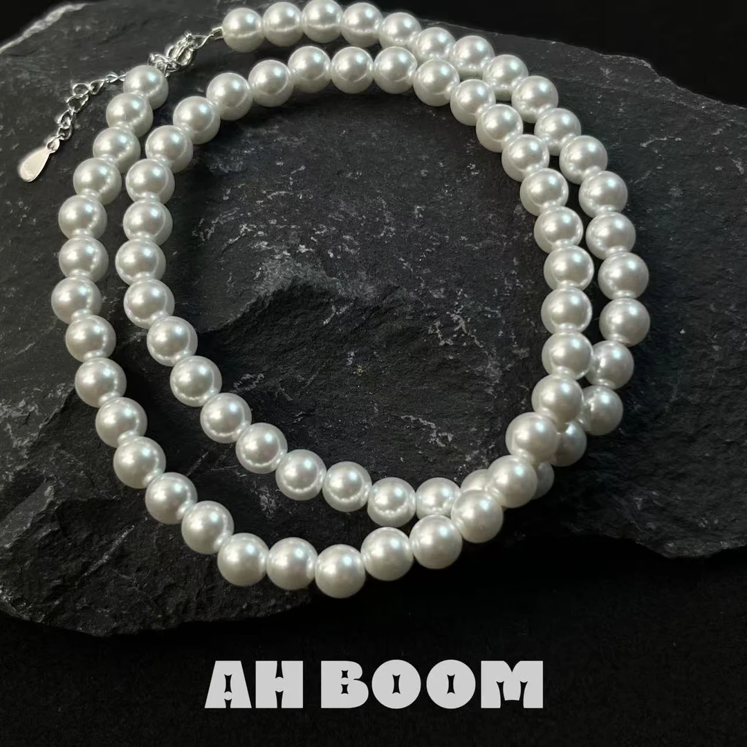 925银仿珍珠银制品 【施家冷光白珠】6mm轻奢纯银简约百搭高级项链
