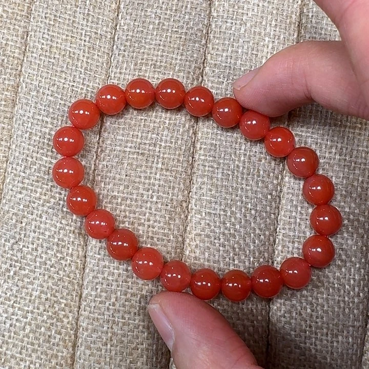 南红玛瑙未镶嵌手链手串原矿南红无裂樱桃红8