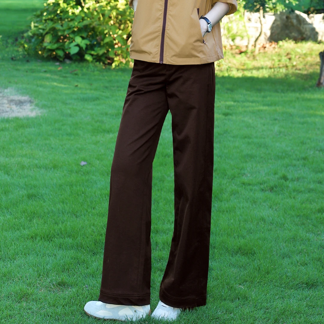 枫竺阿楠anan中高腰遮胯显瘦纯色直筒休闲面料裤秋季新款简约长裤