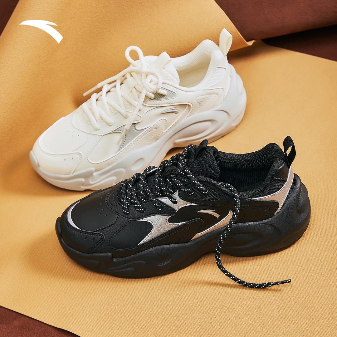 安踏|行风2代老爹鞋秋季新款情侣厚底软底运动复古休闲鞋雅丹风A