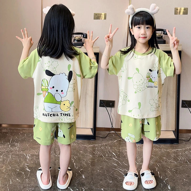 儿童睡衣2025新款女童夏季薄款短袖纯棉卡通套装中大童女孩家居服
