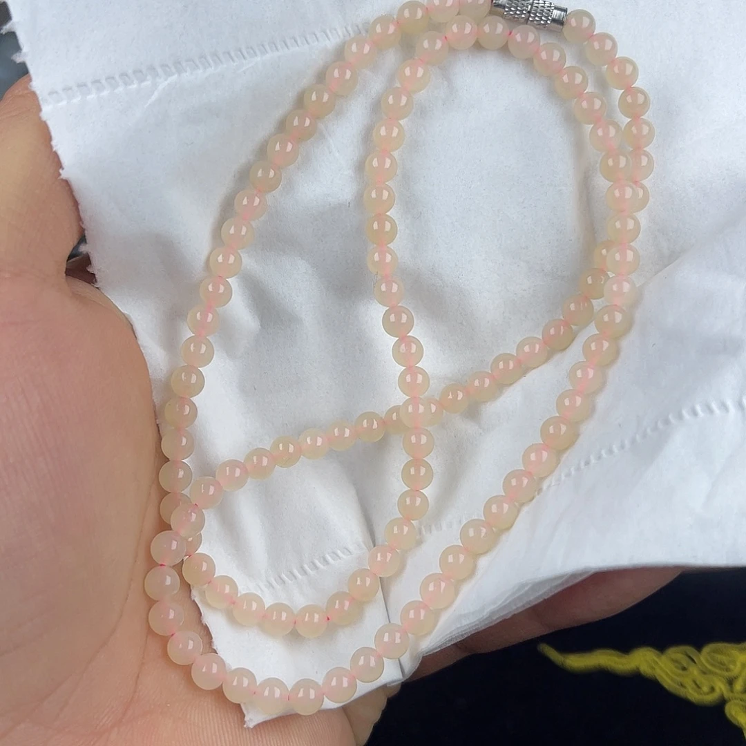 和田玉未镶嵌颈饰纯天然新疆和田玉藕粉108