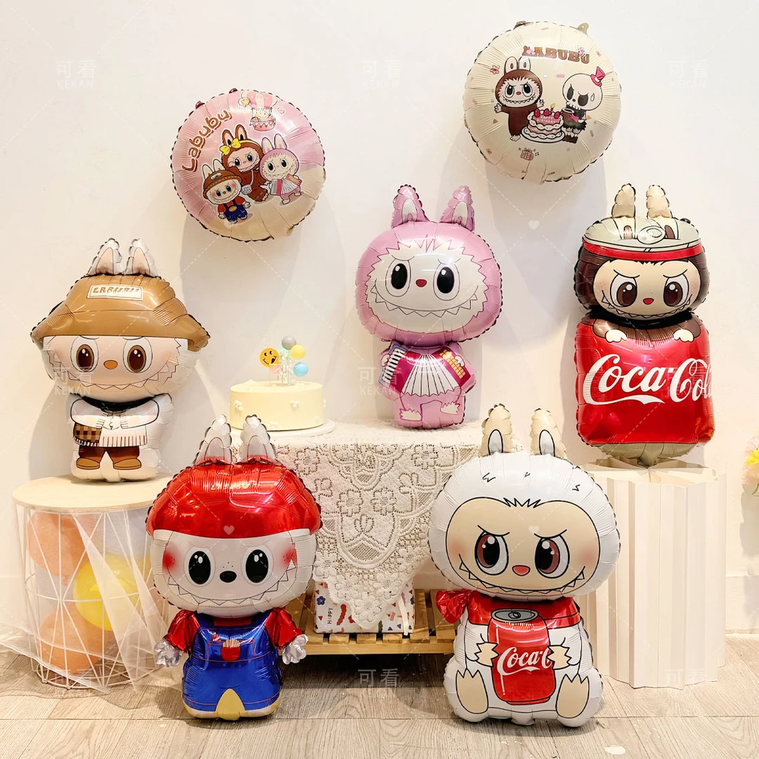 labubu拉布布主题铝膜气球儿童卡通生日氛围布置场景装饰拍照道具