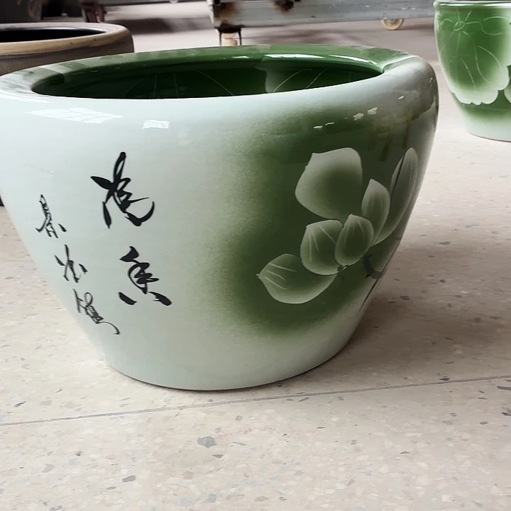 三***水景德镇陶瓷鱼缸49圆口