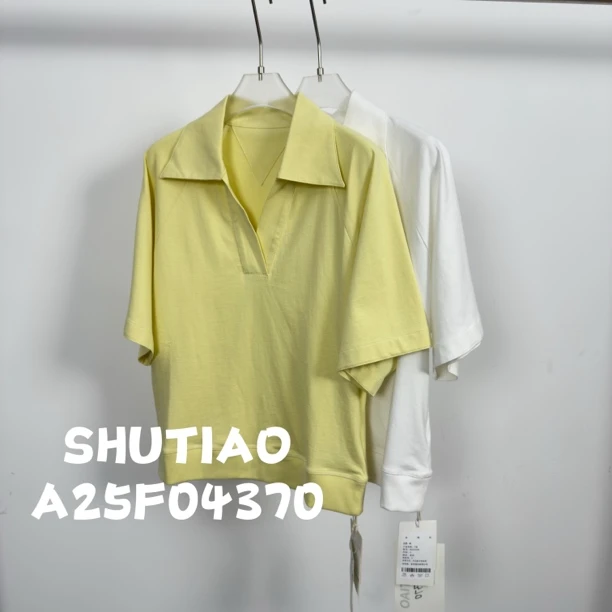 【SHUTIAO】2025夏季：新款小众设计款T恤A25F04370