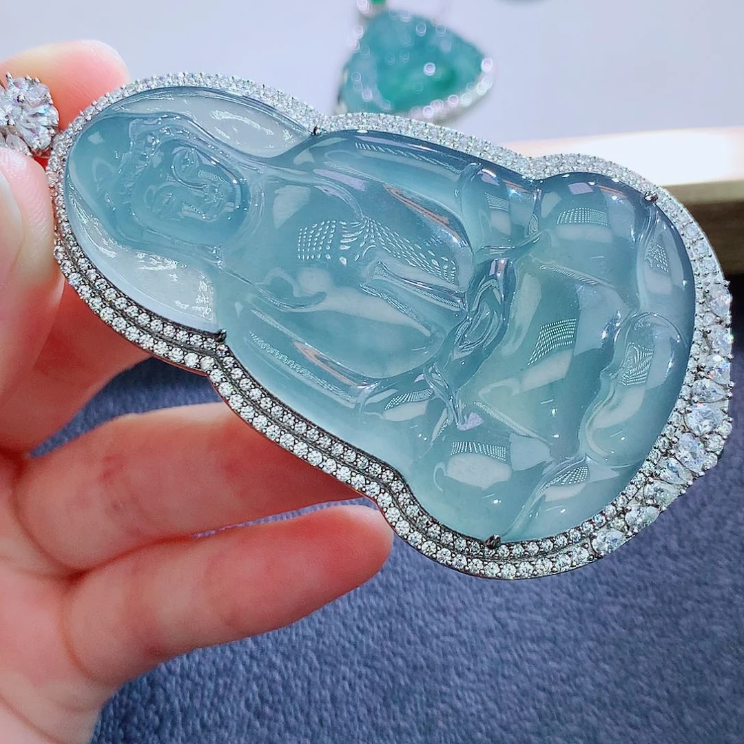 翡翠银S925镶嵌颈饰翡翠