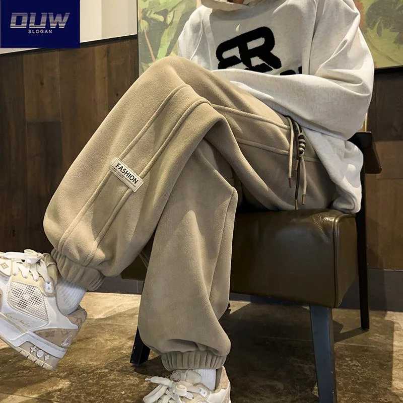 O.U.W奥粒绒重磅运动卫裤男士初秋大码束脚裤潮牌宽松休闲长裤ins