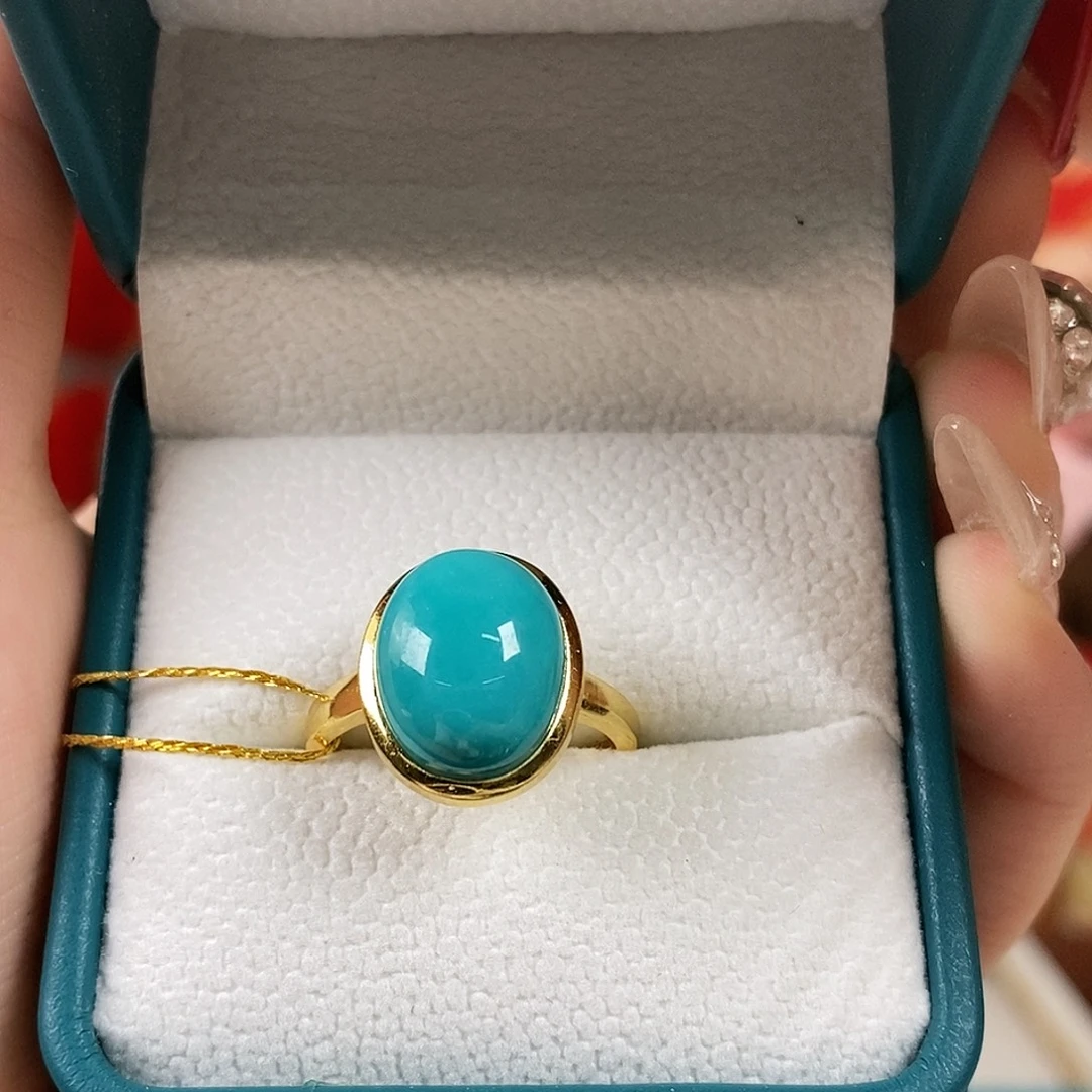 绿松石银S925镀金镶嵌珠宝奇石