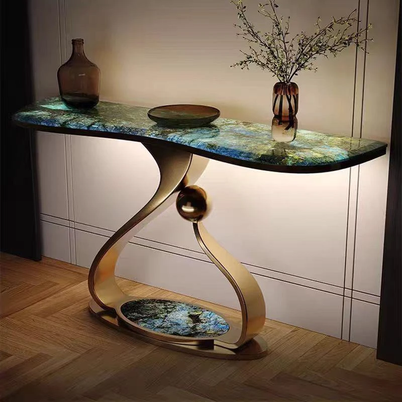 轻奢不锈钢玄关桌正对门入户玄关柜门厅客厅高级感置物台靠墙条案