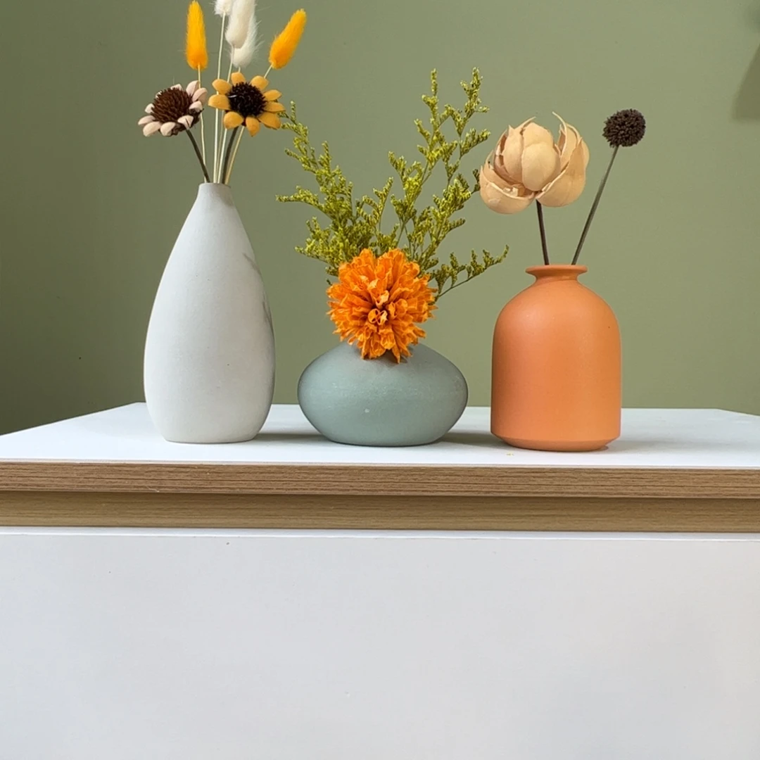 陶瓷花瓶陶瓷花瓶带花高度20-30厘米左右