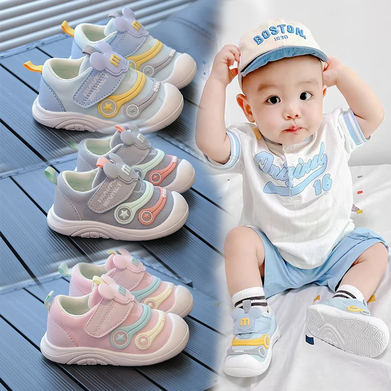 ABC女宝宝学步鞋软底防滑轻便魔术贴婴儿鞋春秋季新款男宝宝鞋子