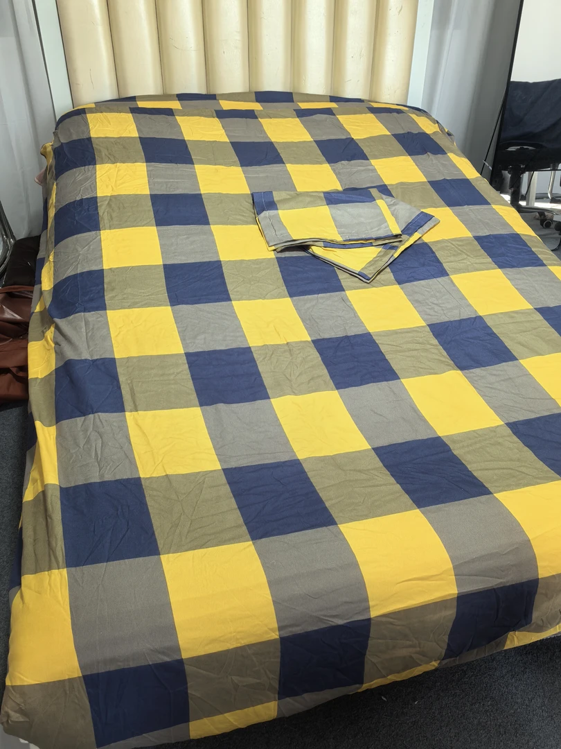 小华约180*200蓝黄大格单床笠