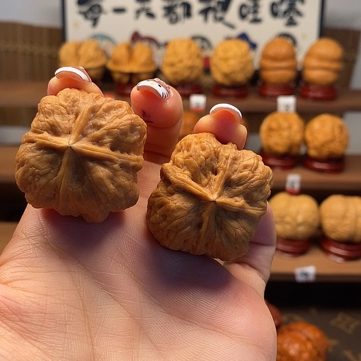 文玩核桃把件35四棱