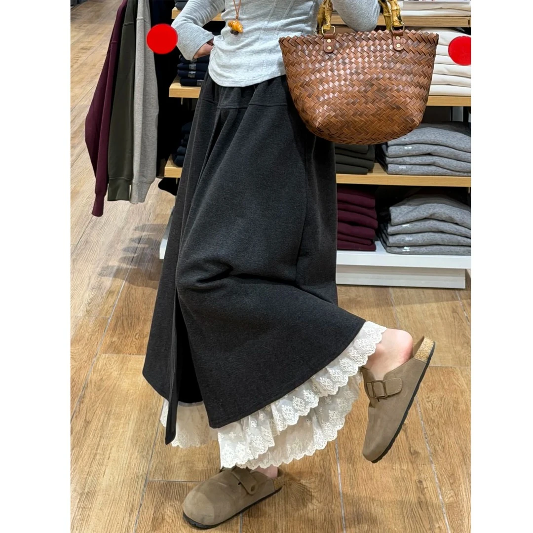 大码冬季款高腰直筒阔腿休闲裤女梨形身材宽松显瘦慵懒风百搭裙裤