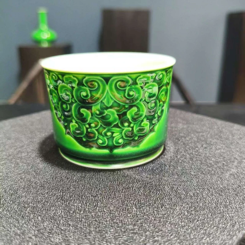 祥云直口杯-瓷唐里-帝王翡翠绿-CTL070