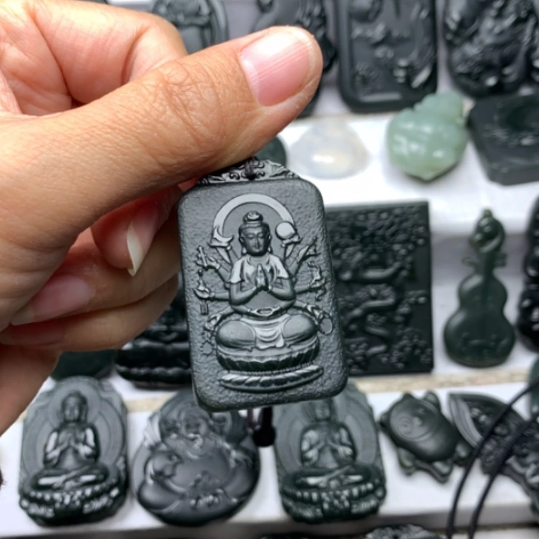 【闪购商品】颈饰未镶嵌和田玉用****1双面雕刻