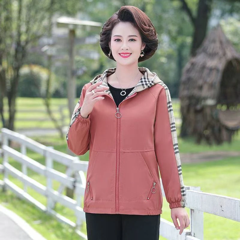 8260-中年妈妈秋装新款洋气风衣中老年女上衣服【新仓库22-3-1】