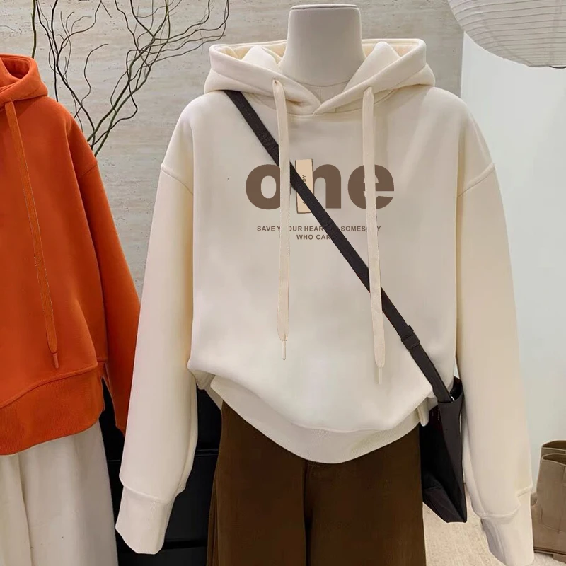 设计感小众秋冬新款2025加绒加厚套头连帽卫衣女短款宽松韩版外套
