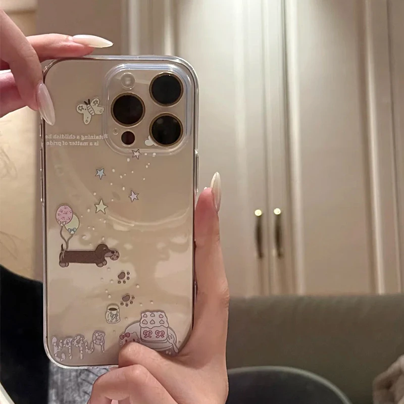 ins风星星气球小狗适用iPhone苹果16手机壳13套华为P70vivo小米15