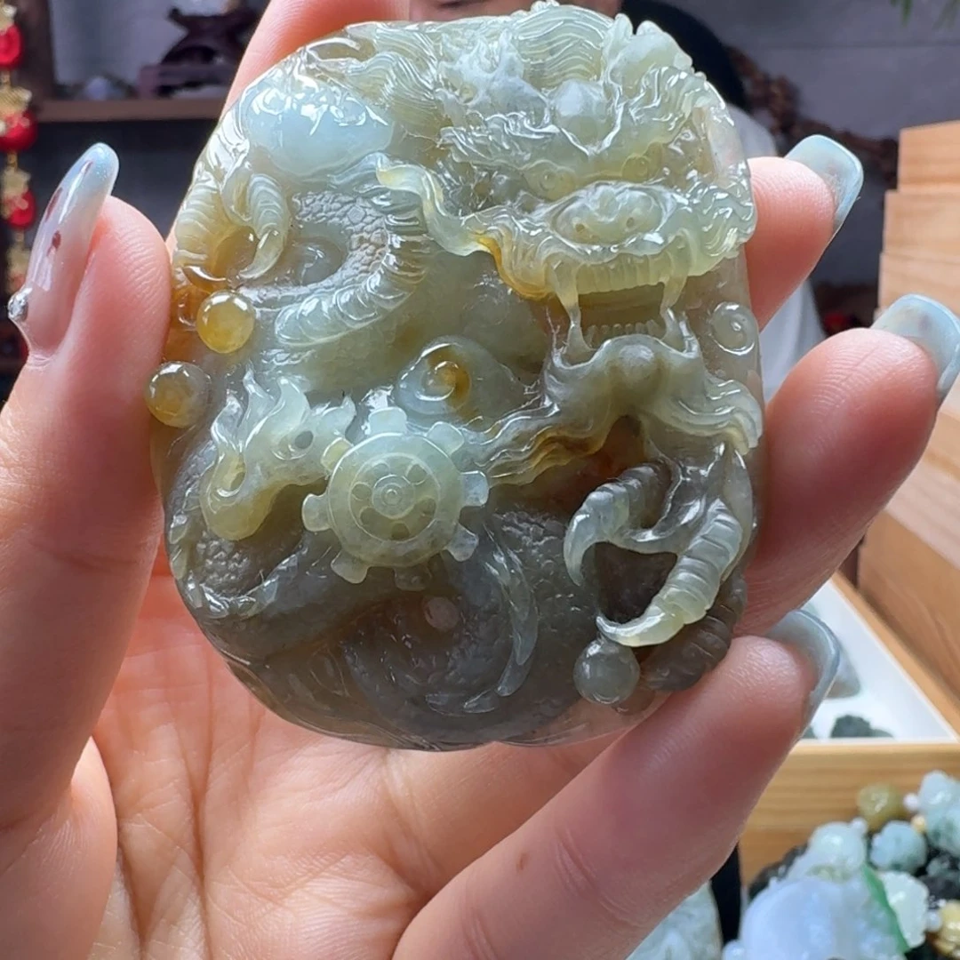 ·***.定制翡翠未镶嵌龙牌