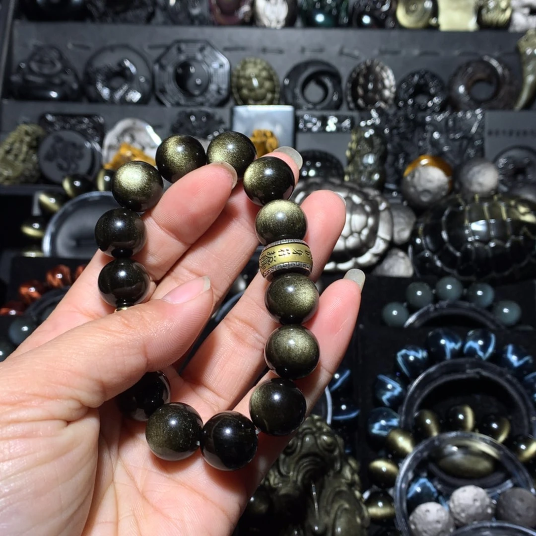 鎵***鎵黑曜岩未镶嵌珠宝奇石