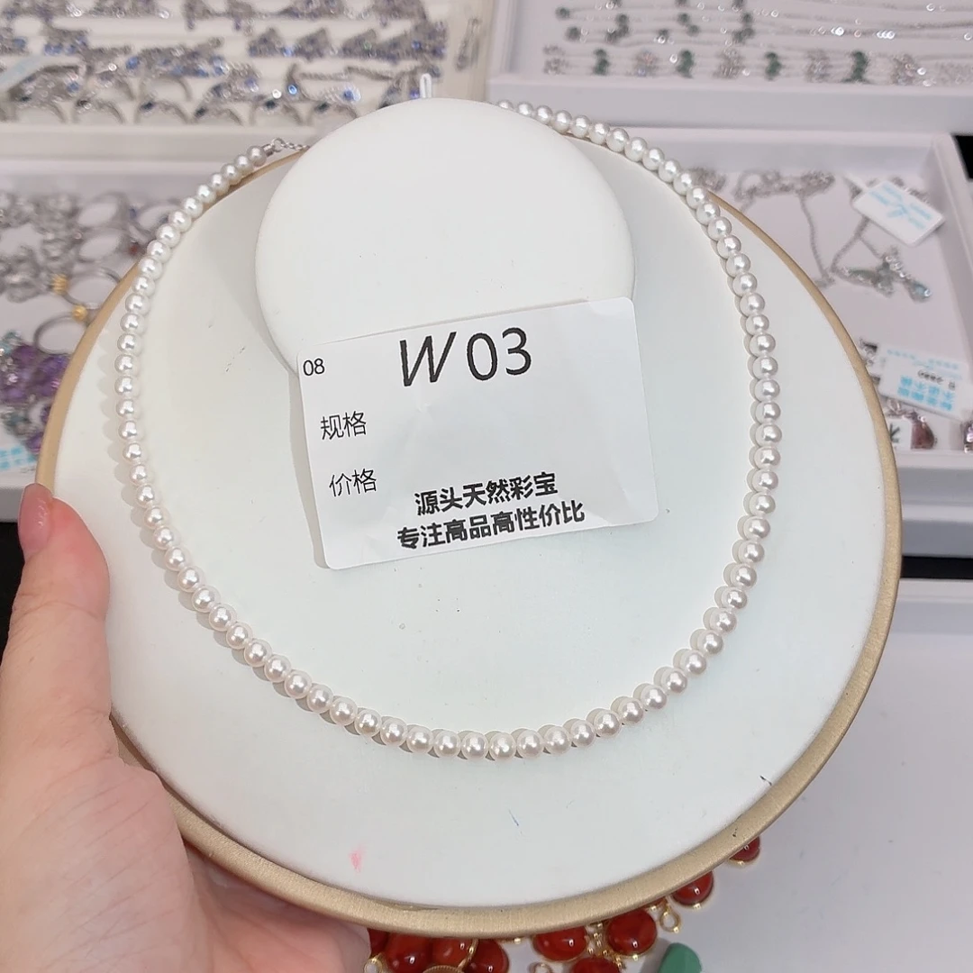 颈饰银S925镶嵌淡水珍珠