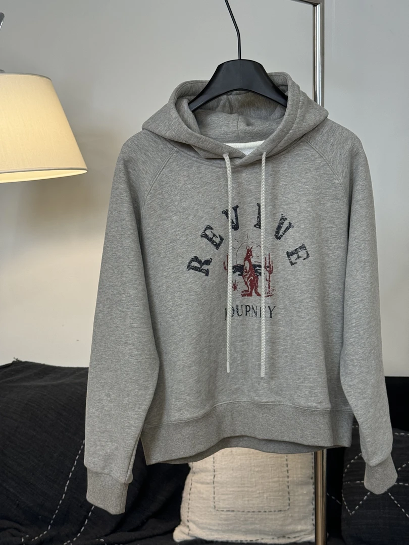 OOAK玮玮【沙漠袋鼠】舒适休闲密织精梳棉秋冬韩版印花加绒连帽卫衣