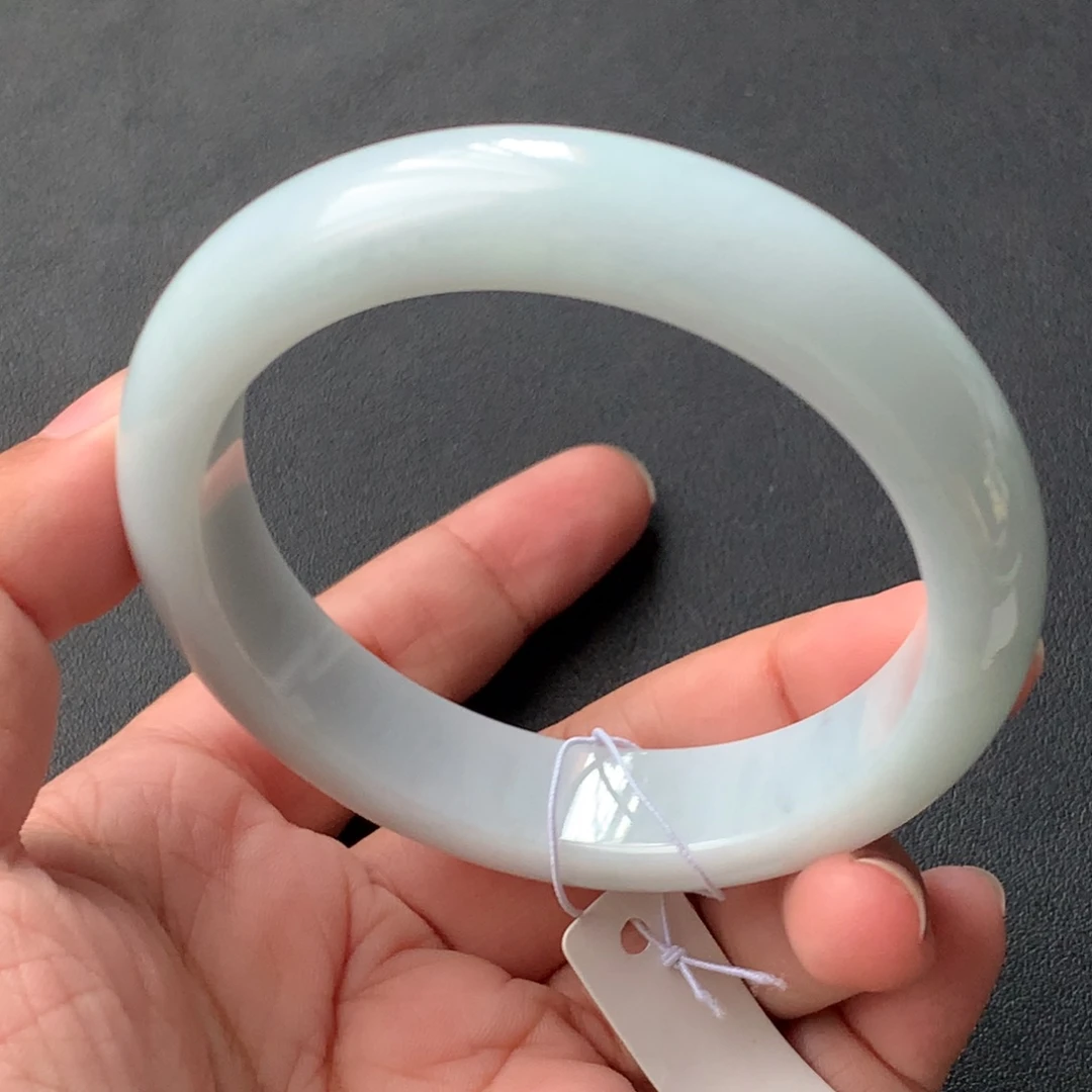 翡翠未镶嵌手镯7号57.8-13.6-8.6有裂超级无敌强推