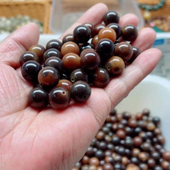 白玉菩提吊坠精品13虎皮纹圆珠50颗