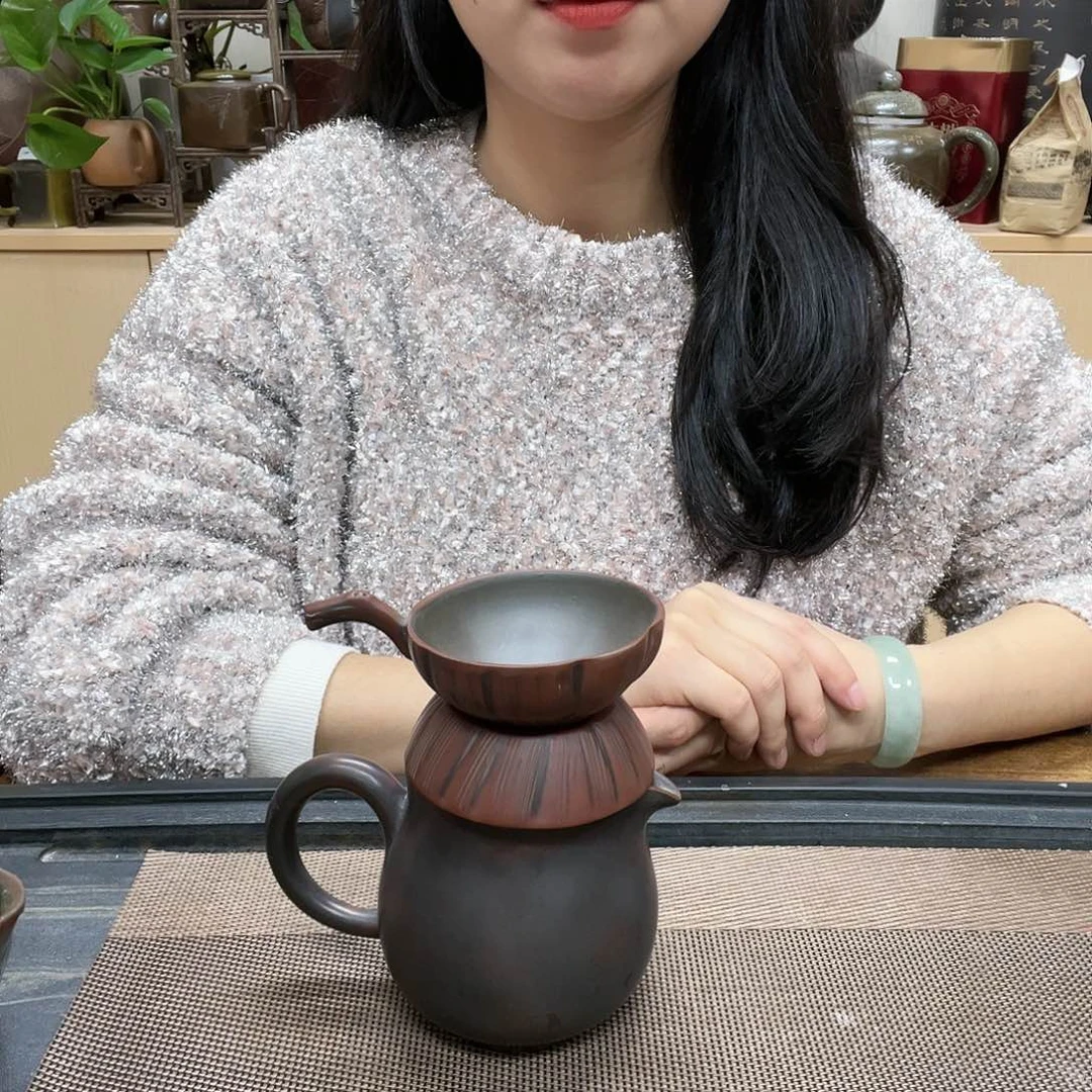 壶老韩坭兴陶 公道杯➕茶漏