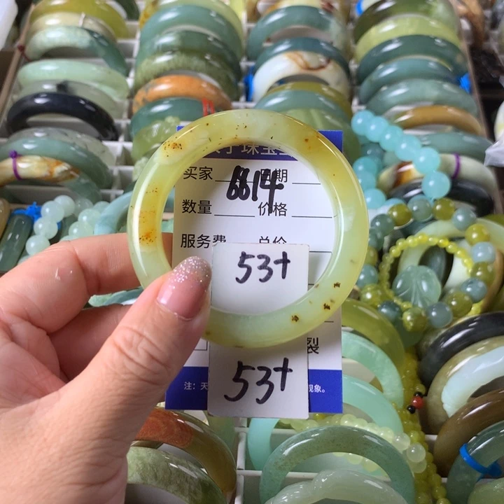 未镶嵌蛇纹石玉手镯6814
