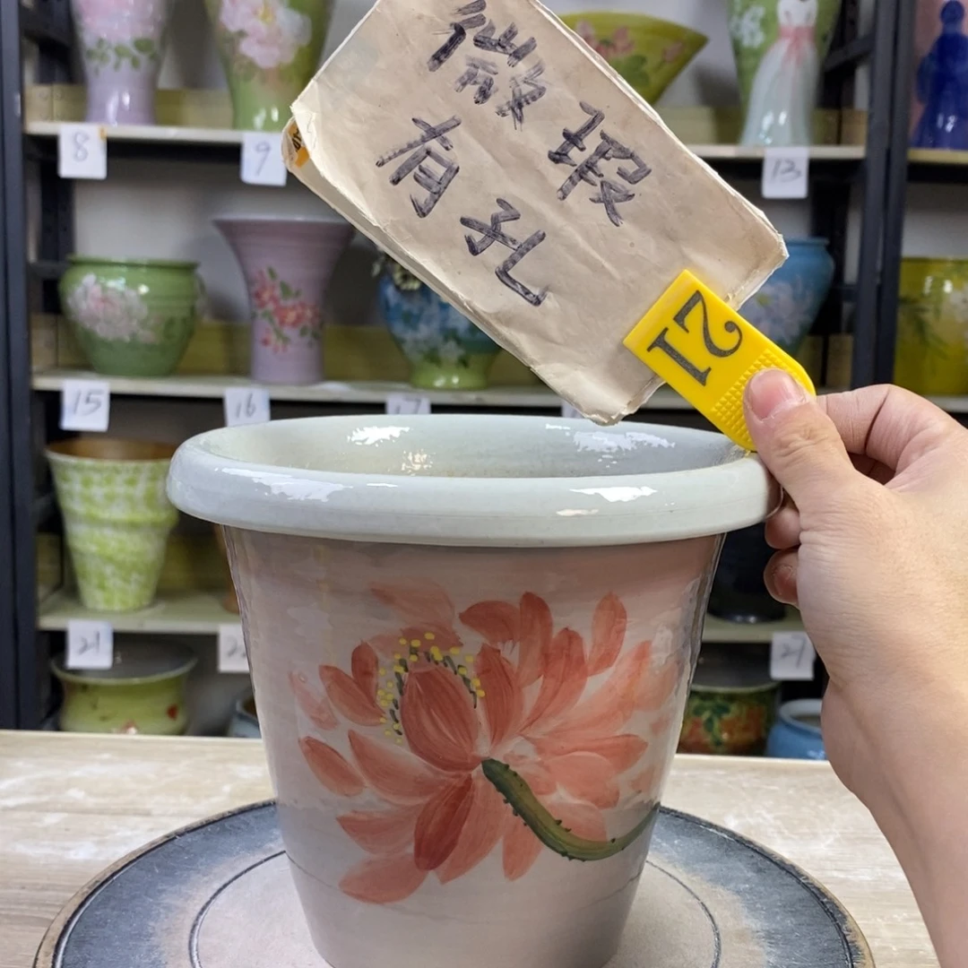 景德镇手工手绘陶瓷花盆