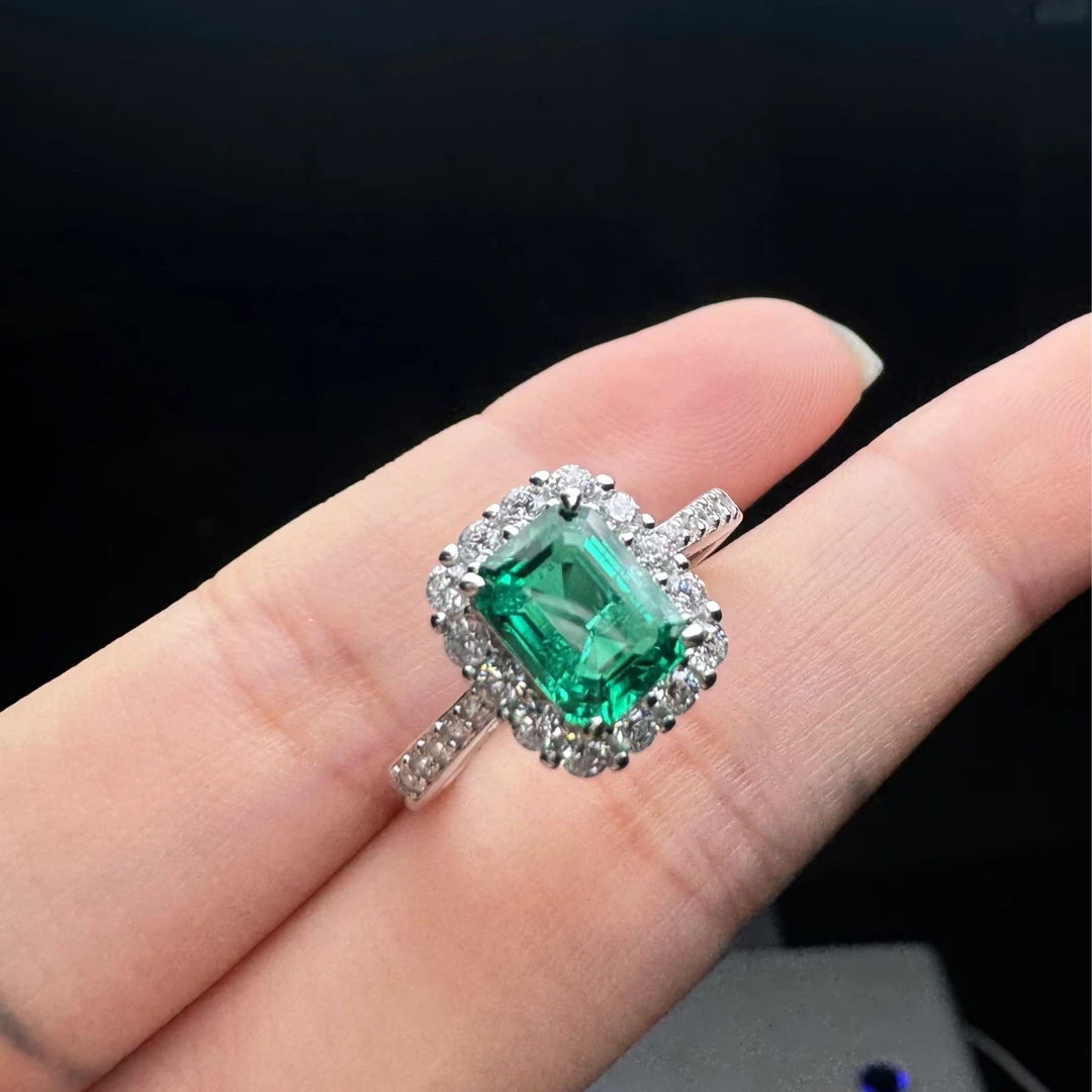 培育祖母绿气质时尚祖母绿-精工合金培育戒指435