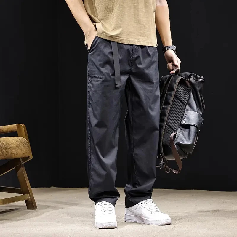 法国Cebrodz天丝冰感弹力休闲裤男夏季新款宽松大码男士运动直筒