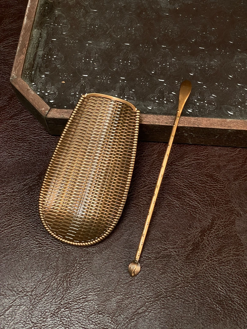 当代 石丹茶器 金属茶勺茶铲
