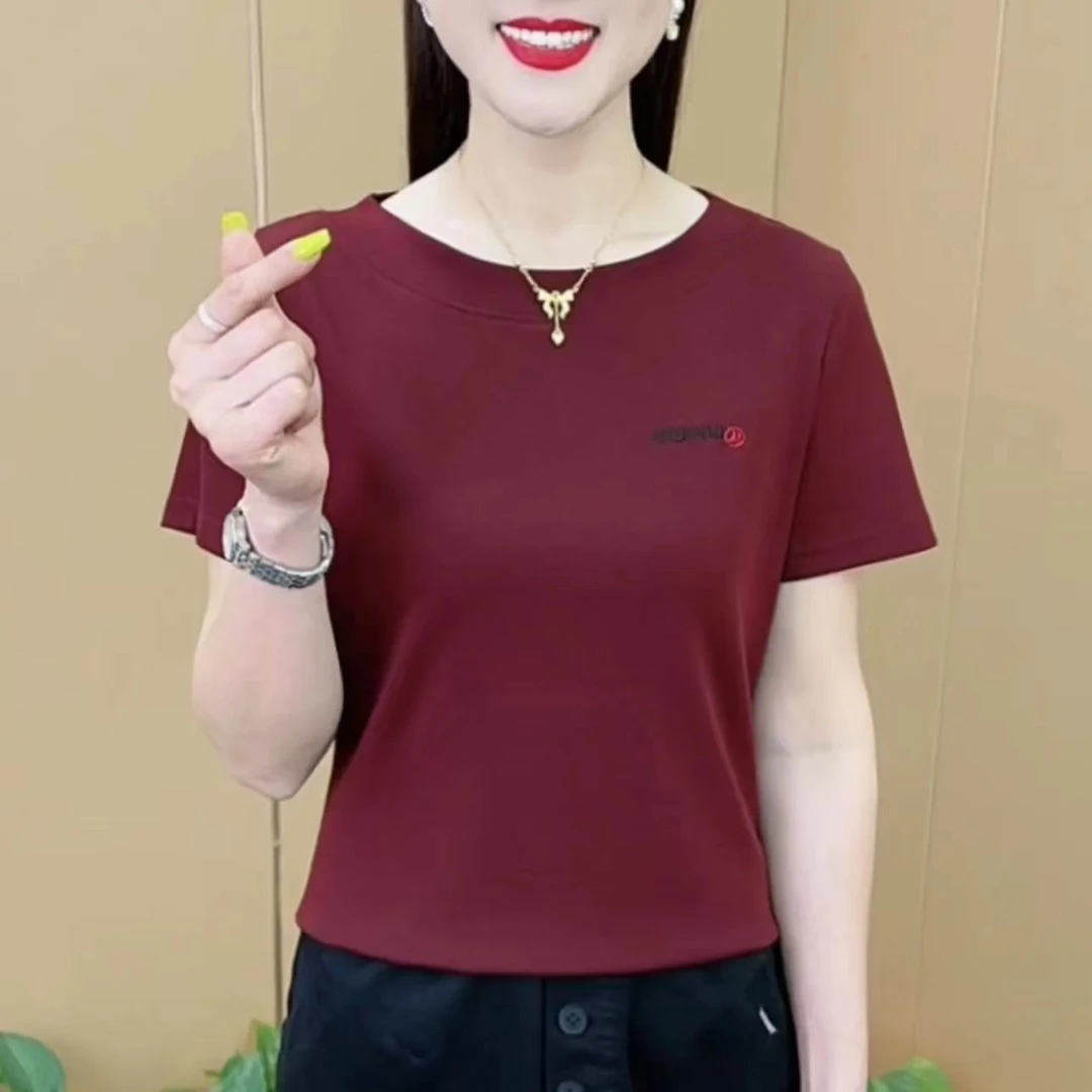 201中国风夏季新款潮流舒适简约休闲百搭女士短袖洋气T恤上衣