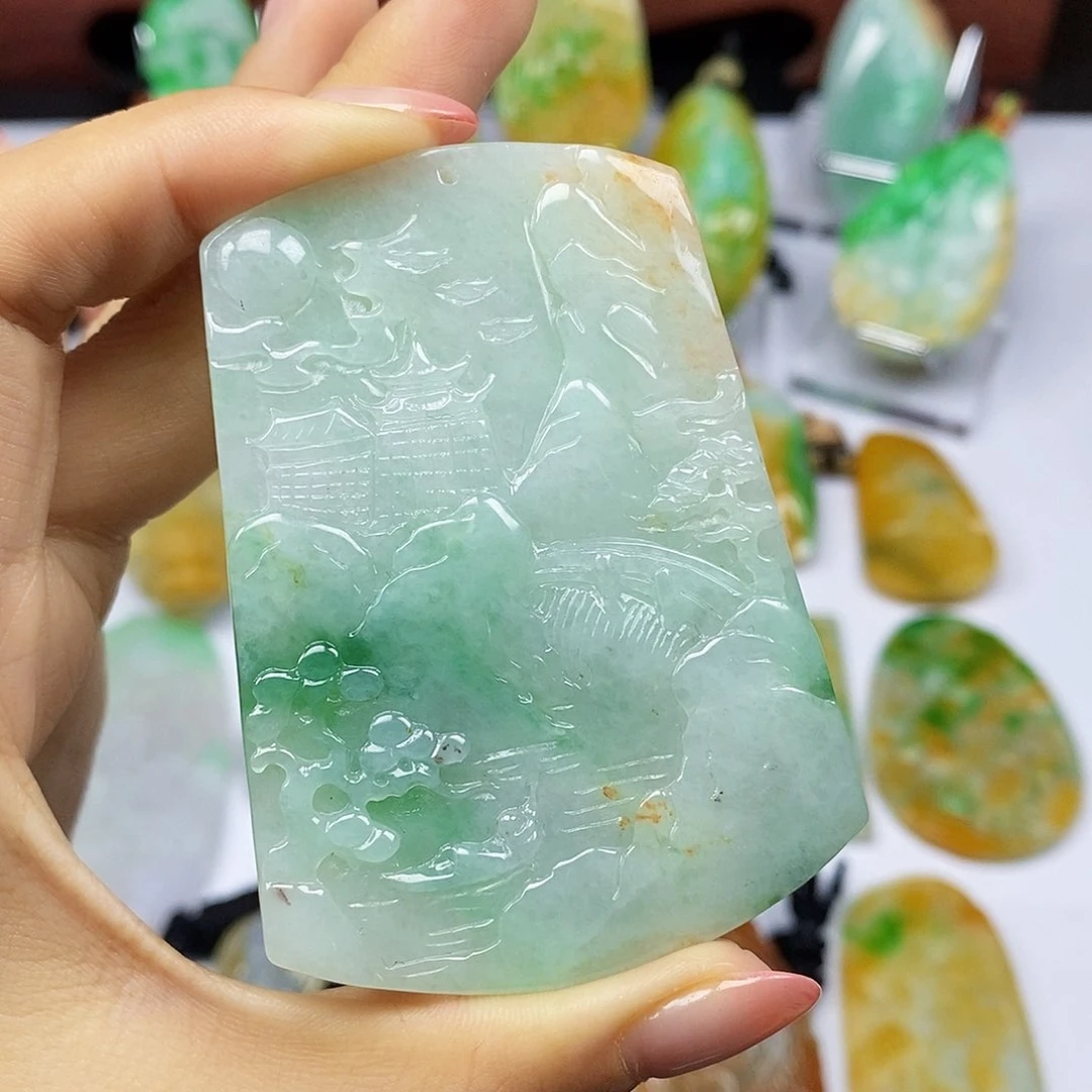 颈饰未镶嵌翡翠天然翡翠A货