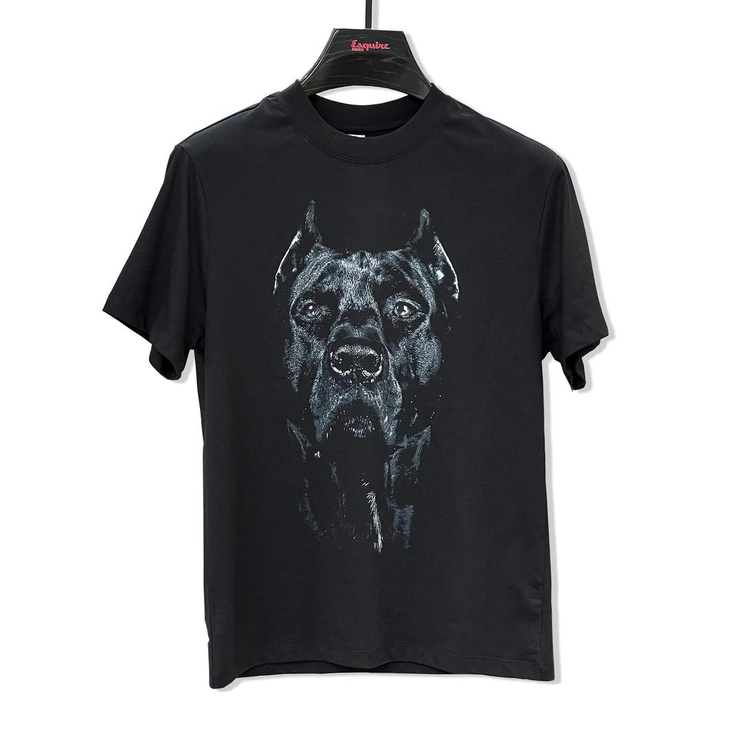 夏季男士修身版纯棉复古个性狗头大码男款男短袖T恤圆领宽松半袖