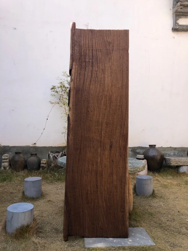 风化红椿木老门板