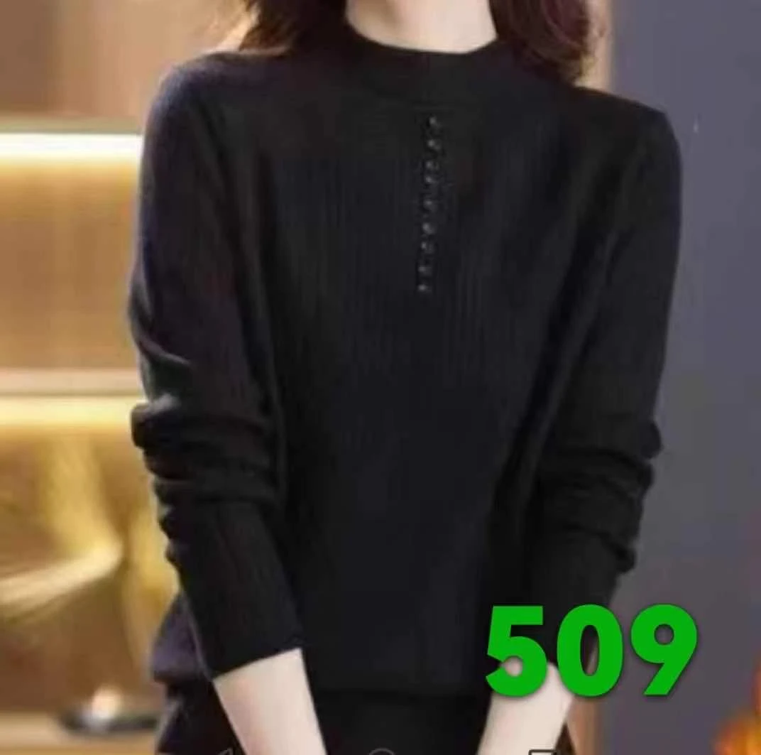 半高领针织打底毛衣