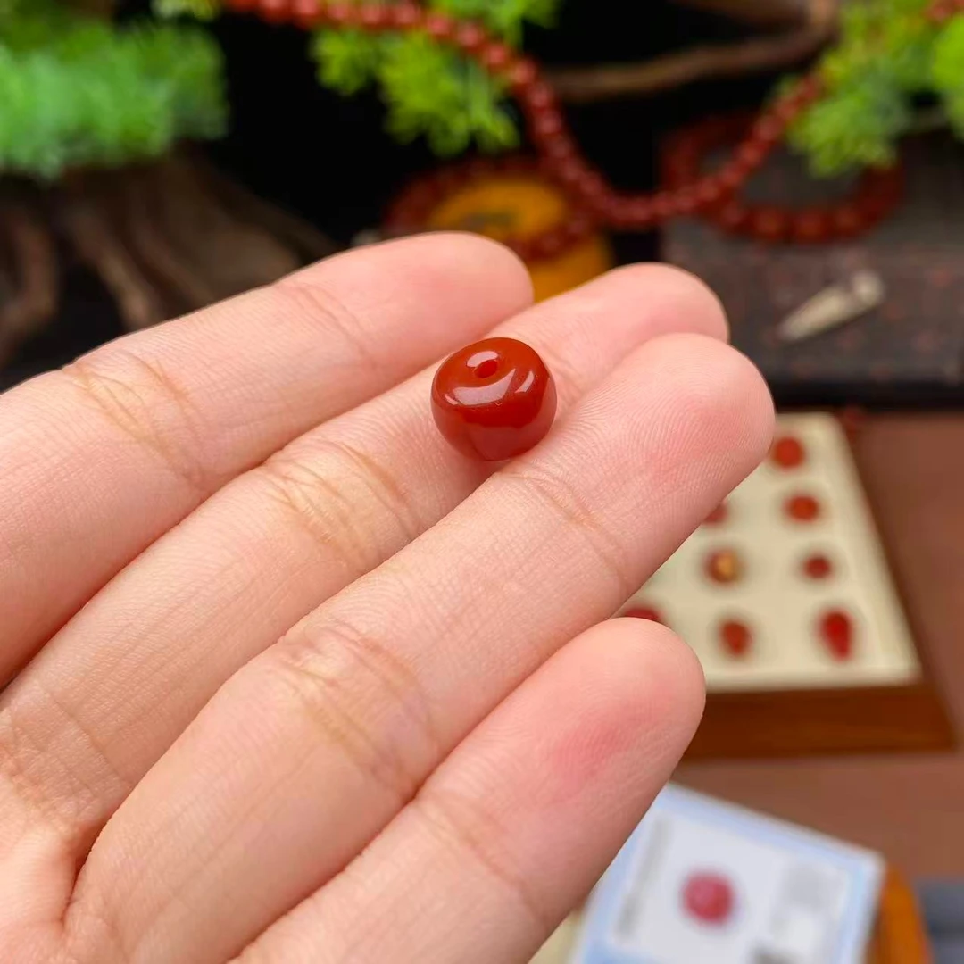 南红玛瑙桶珠顶珠算盘珠10*7mm腰珠项链配件直播间选购多样性发一