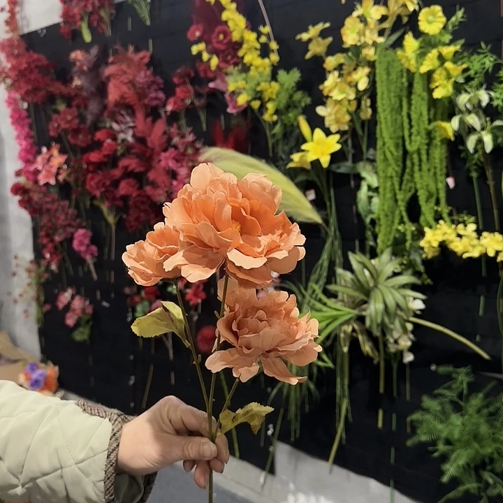 80支 仿真大牡丹咖色