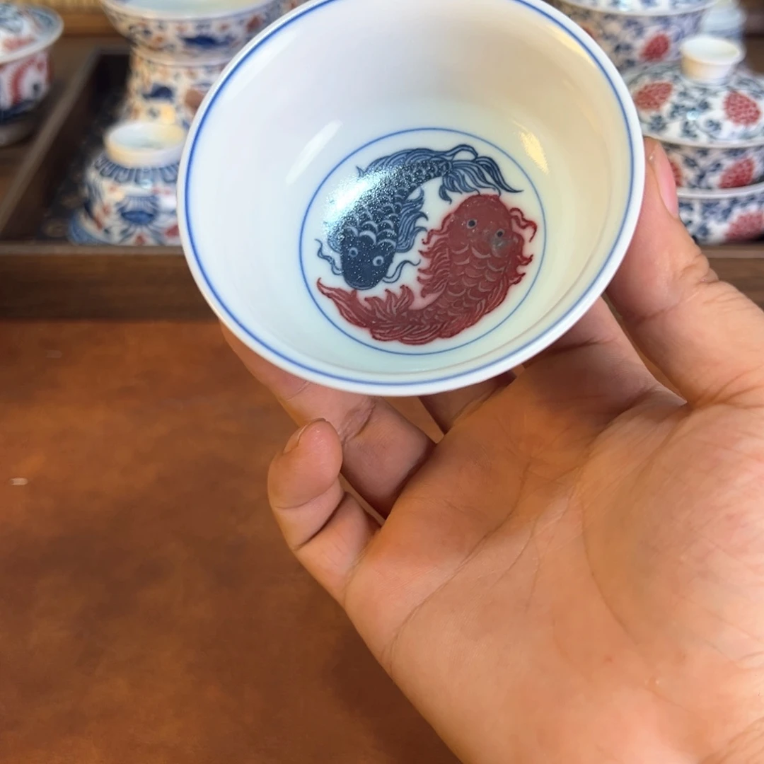摆件景德镇手工手绘茶器百宝箱