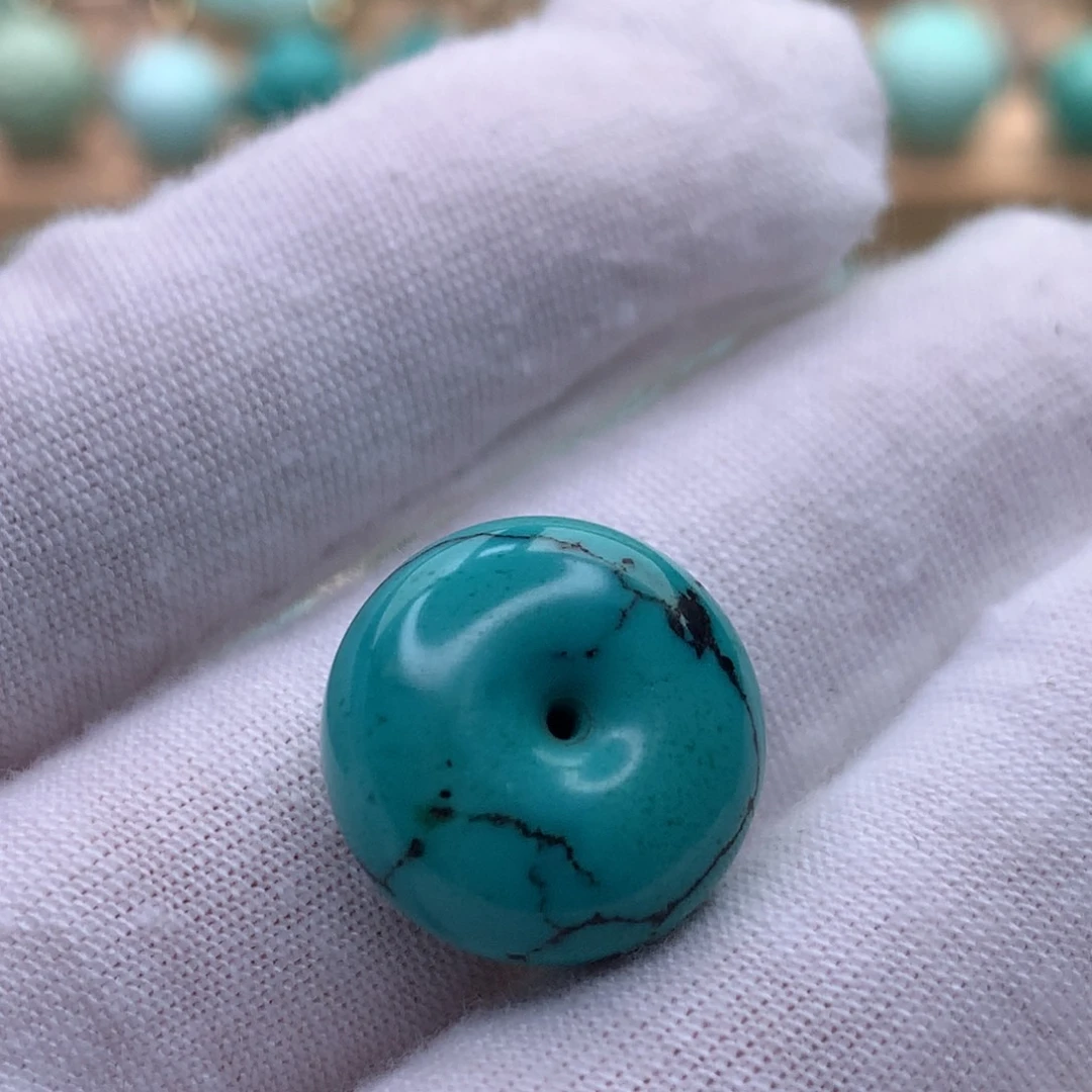 未镶嵌绿松石珠宝奇石原矿绿松石面包圈配饰